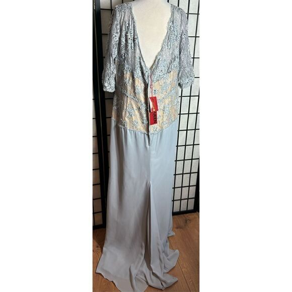 Mayqueen Couture Silver Mother of the Bride Beaded Embroidered Formal Gown - Picture 6 of 8